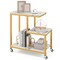 3-Tier G-Shaped End Table with Open Shelves and Mobile Casters for Home Use